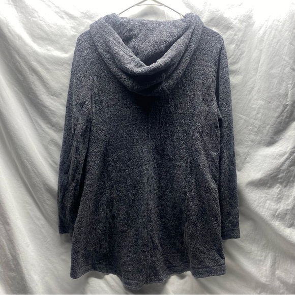 Eileen Fisher Stretch Terrazzo Textured Hooded Jacket Oversized M - Picture 5 of 10